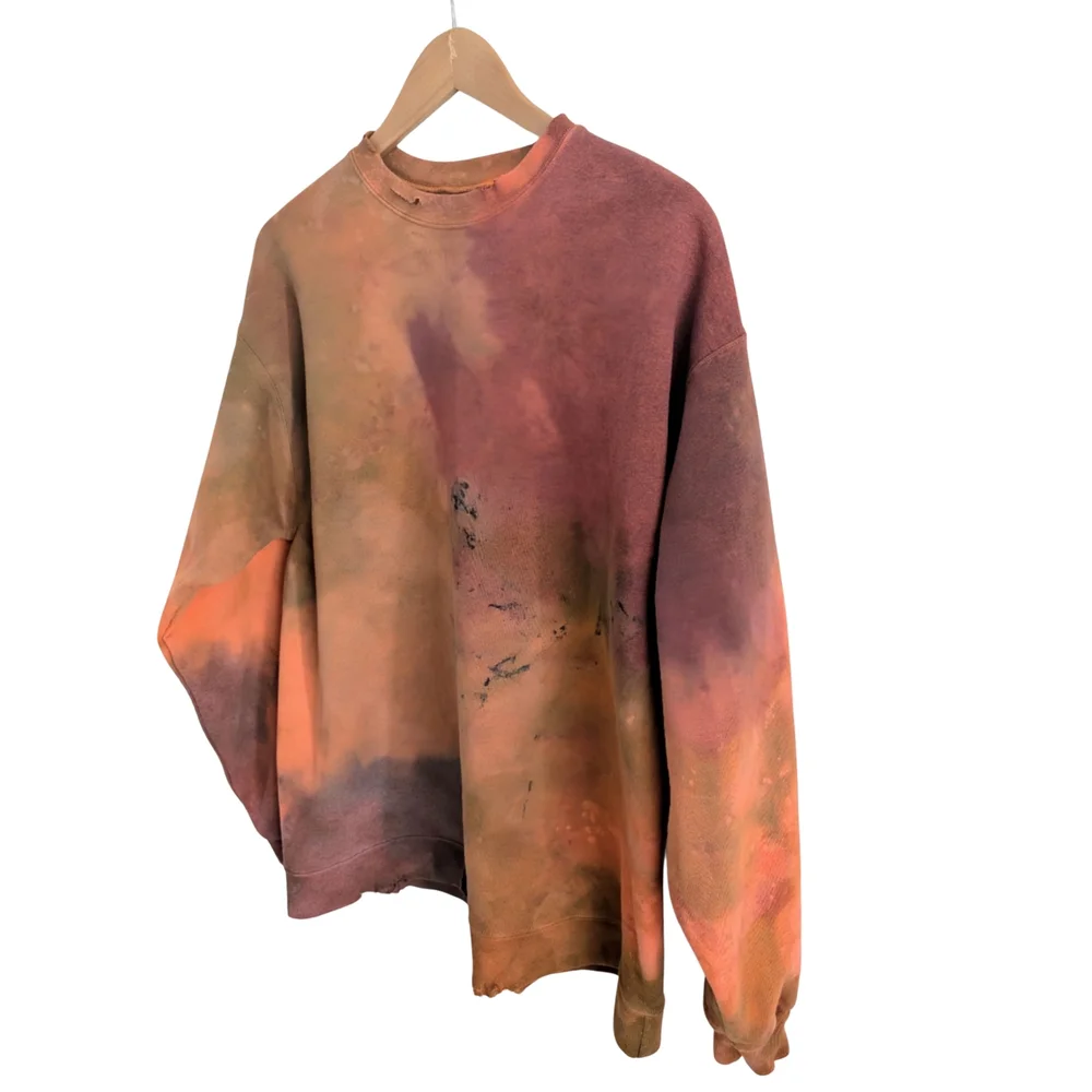 Hand-Dyed Distressed Crewneck (Men’s Size L) - Picture 3 of 4